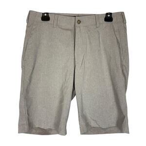 Ben Hogan Chino Shorts Men 32 Heather Brown Stretch Pockets High-Rise Flat Front